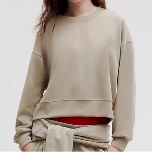 Lululemon Softstreme Perfectly Oversized Cropped Crew - Riverstone - NWT